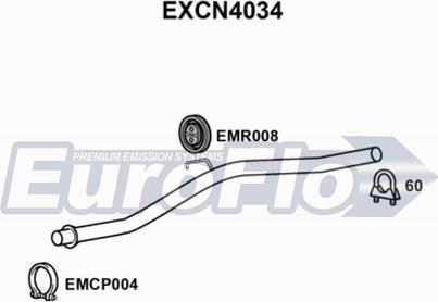 EuroFlo EXCN4034 - Труба выхлопного газа autosila-amz.com