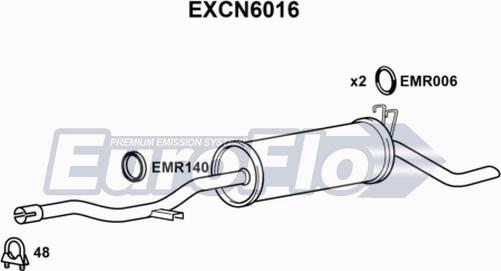 EuroFlo EXCN6016 - Глушитель выхлопных газов, конечный autosila-amz.com