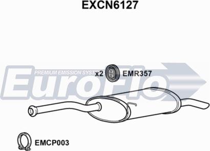 EuroFlo EXCN6127 - Глушитель выхлопных газов, конечный autosila-amz.com