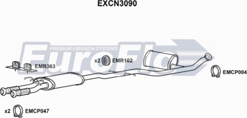 EuroFlo EXCN3090 - Средний глушитель выхлопных газов autosila-amz.com
