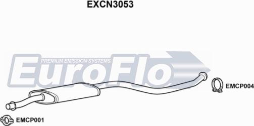 EuroFlo EXCN3053 - Средний глушитель выхлопных газов autosila-amz.com