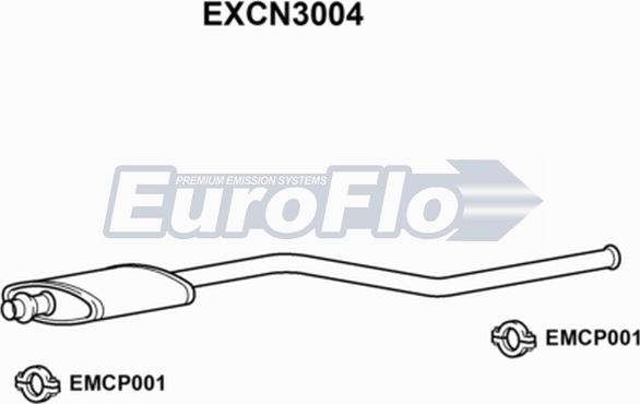 EuroFlo EXCN3004 - Средний глушитель выхлопных газов autosila-amz.com