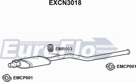 EuroFlo EXCN3018 - Средний глушитель выхлопных газов autosila-amz.com