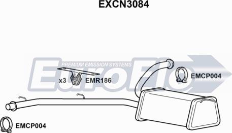 EuroFlo EXCN3084 - Средний глушитель выхлопных газов autosila-amz.com