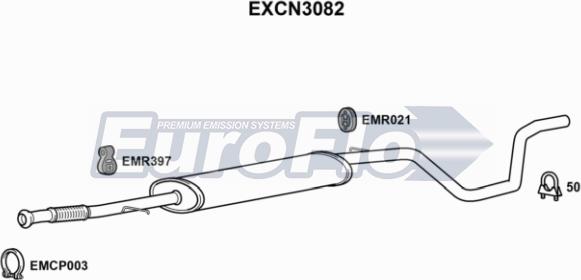 EuroFlo EXCN3082 - Средний глушитель выхлопных газов autosila-amz.com