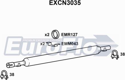 EuroFlo EXCN3035 - Средний глушитель выхлопных газов autosila-amz.com