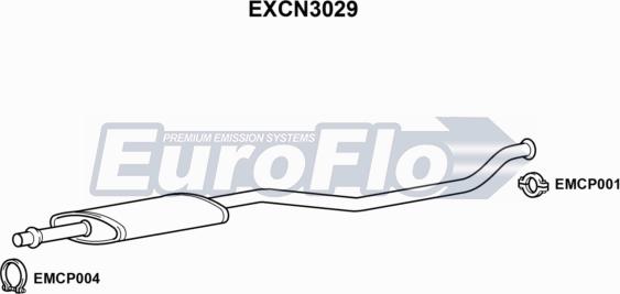EuroFlo EXCN3029 - Средний глушитель выхлопных газов autosila-amz.com