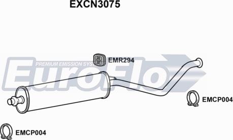 EuroFlo EXCN3075 - Средний глушитель выхлопных газов autosila-amz.com