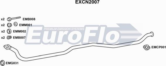 EuroFlo EXCN2007 - Труба выхлопного газа autosila-amz.com