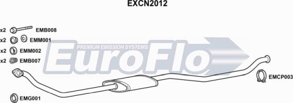 EuroFlo EXCN2012 - Труба выхлопного газа autosila-amz.com
