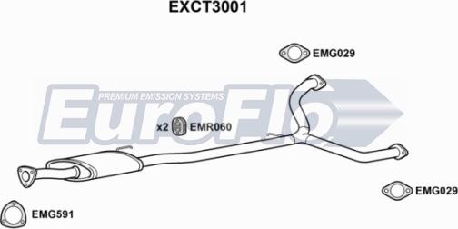 EuroFlo EXCT3001 - Средний глушитель выхлопных газов autosila-amz.com