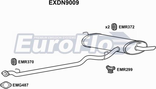 EuroFlo EXDN9009 - Средний / конечный глушитель ОГ autosila-amz.com