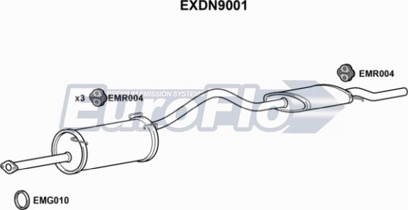 EuroFlo EXDN9001 - Средний / конечный глушитель ОГ autosila-amz.com