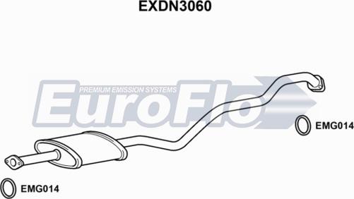 EuroFlo EXDN3060 - Средний глушитель выхлопных газов autosila-amz.com