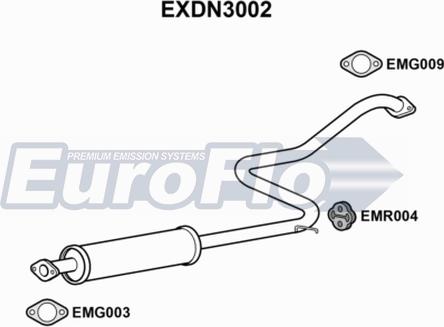 EuroFlo EXDN3002 - Средний глушитель выхлопных газов autosila-amz.com