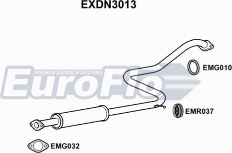 EuroFlo EXDN3013 - Средний глушитель выхлопных газов autosila-amz.com