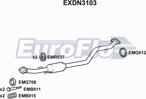 EuroFlo EXDN3103 - Средний глушитель выхлопных газов autosila-amz.com