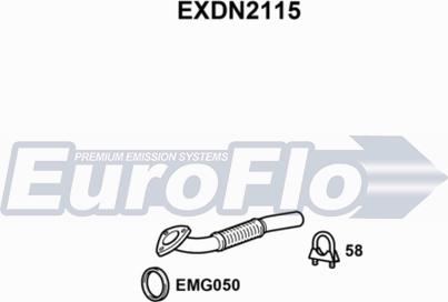 EuroFlo EXDN2115 - Труба выхлопного газа autosila-amz.com