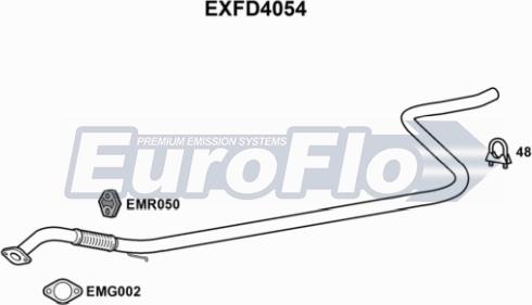 EuroFlo EXFD4054 - Труба выхлопного газа autosila-amz.com
