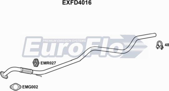 EuroFlo EXFD4016 - Труба выхлопного газа autosila-amz.com