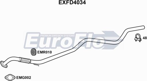 EuroFlo EXFD4034 - Труба выхлопного газа autosila-amz.com