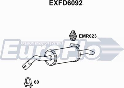 EuroFlo EXFD6092 - Глушитель выхлопных газов, конечный autosila-amz.com