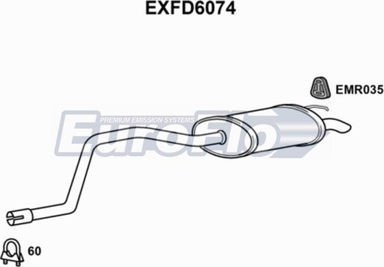 EuroFlo EXFD6074 - Глушитель выхлопных газов, конечный autosila-amz.com