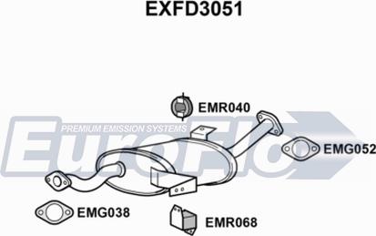 EuroFlo EXFD3051 - Средний глушитель выхлопных газов autosila-amz.com