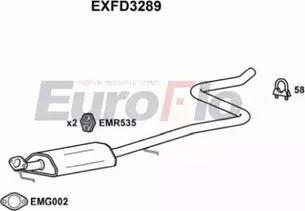 EuroFlo EXFD3289 - Средний глушитель выхлопных газов autosila-amz.com