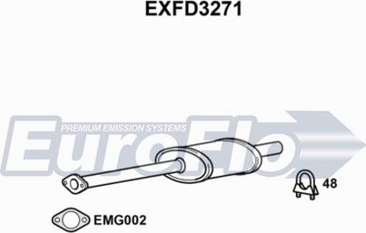 EuroFlo EXFD3271 - Средний глушитель выхлопных газов autosila-amz.com