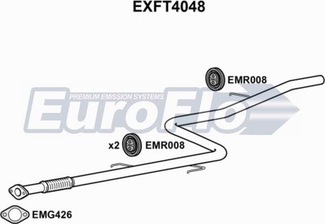 EuroFlo EXFT4048 - Труба выхлопного газа autosila-amz.com