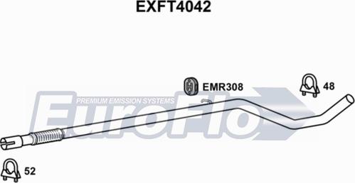 EuroFlo EXFT4042 - Труба выхлопного газа autosila-amz.com