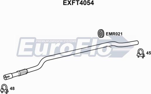 EuroFlo EXFT4054 - Труба выхлопного газа autosila-amz.com