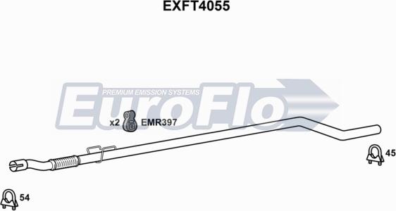 EuroFlo EXFT4055 - Труба выхлопного газа autosila-amz.com