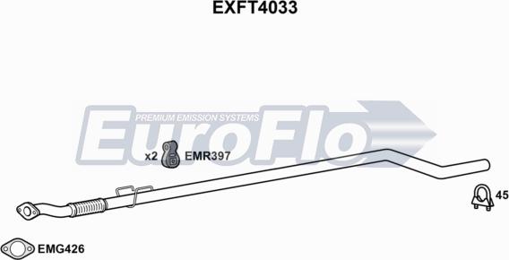 EuroFlo EXFT4033 - Труба выхлопного газа autosila-amz.com