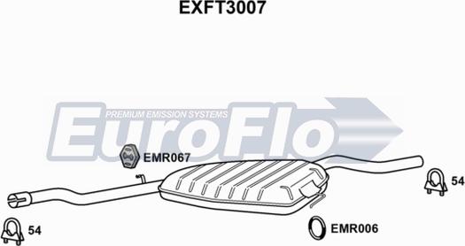 EuroFlo EXFT3007 - Средний глушитель выхлопных газов autosila-amz.com