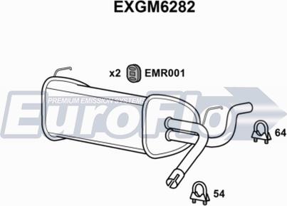 EuroFlo EXGM6282 - Глушитель выхлопных газов, конечный autosila-amz.com