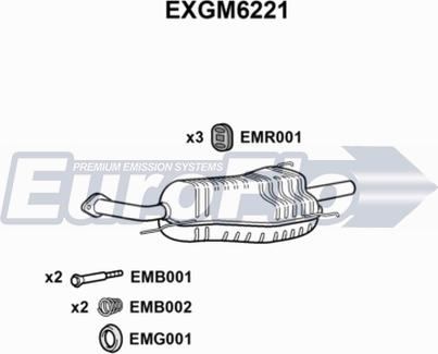 EuroFlo EXGM6221 - Глушитель выхлопных газов, конечный autosila-amz.com