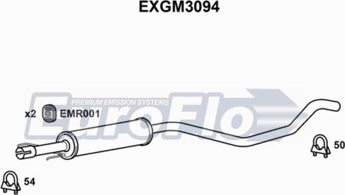 EuroFlo EXGM3094 - Средний глушитель выхлопных газов autosila-amz.com
