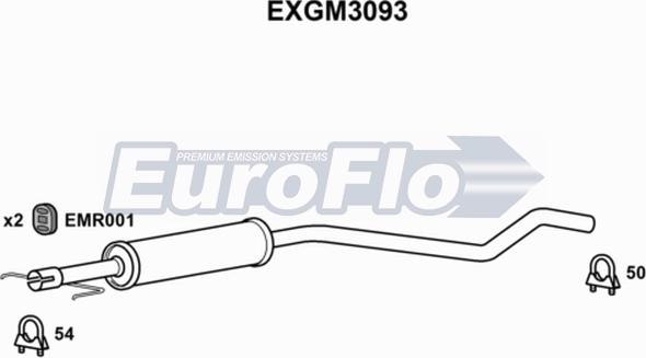 EuroFlo EXGM3093 - Средний глушитель выхлопных газов autosila-amz.com