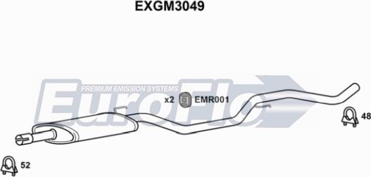 EuroFlo EXGM3049 - Средний глушитель выхлопных газов autosila-amz.com