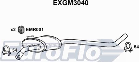 EuroFlo EXGM3040 - Средний глушитель выхлопных газов autosila-amz.com