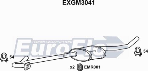 EuroFlo EXGM3041 - Средний глушитель выхлопных газов autosila-amz.com