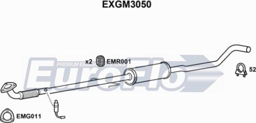 EuroFlo EXGM3050 - Средний глушитель выхлопных газов autosila-amz.com
