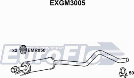 EuroFlo EXGM3005 - Средний глушитель выхлопных газов autosila-amz.com