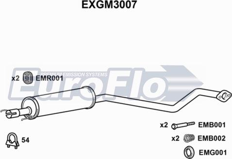 EuroFlo EXGM3007 - Средний глушитель выхлопных газов autosila-amz.com