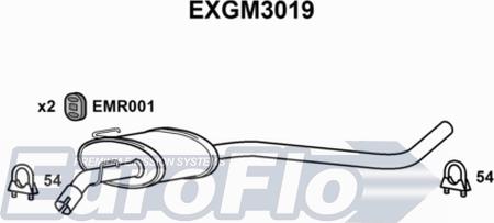 EuroFlo EXGM3019 - Средний глушитель выхлопных газов autosila-amz.com