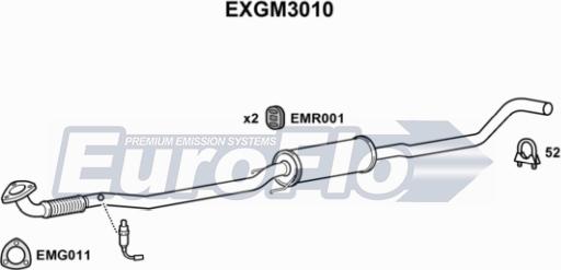 EuroFlo EXGM3010 - Средний глушитель выхлопных газов autosila-amz.com