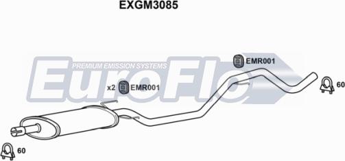 EuroFlo EXGM3085 - Средний глушитель выхлопных газов autosila-amz.com