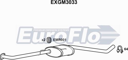 EuroFlo EXGM3033 - Средний глушитель выхлопных газов autosila-amz.com